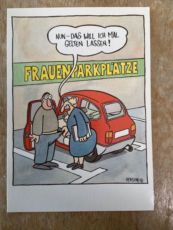 Martin Perscheid Comic Postkarte Frauenparkplätze Kaufen auf Ricardo