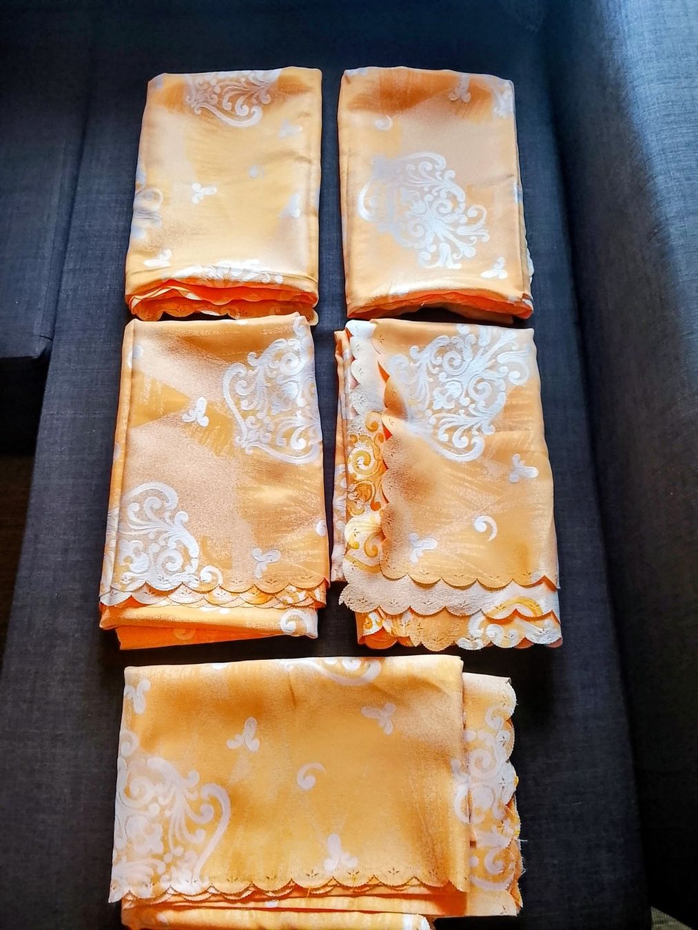 Tessuti: Nappes en tissu orange, double face – Nuovo e nell'imballaggio originale da Couvet venduto da fat_kyl7 4