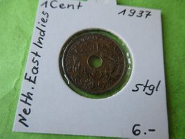 Niederländisch-Indien 1937, 1 Cent    stgl