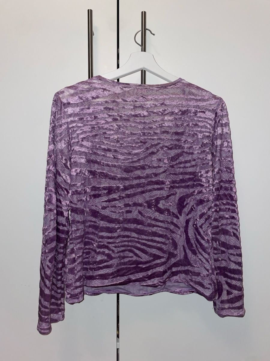 Beldona Tops: cute zebra print langarmshirt, lila – Gebraucht aus Biberstein von koempossible 1