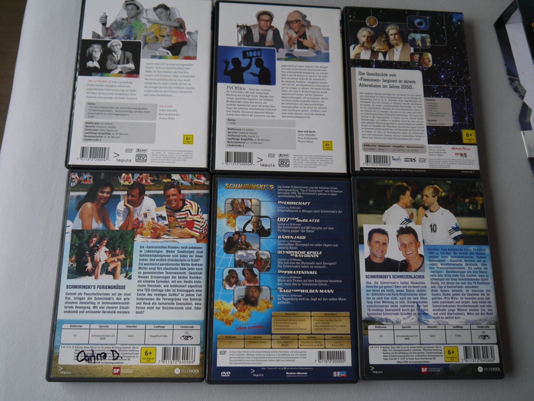 Tutti i DVDs: SCHMIRINSKIS COLLECTION 6 DVD - CH -Schweizer Dialekt – Usato da Hagendorn venduto da Blaf 1