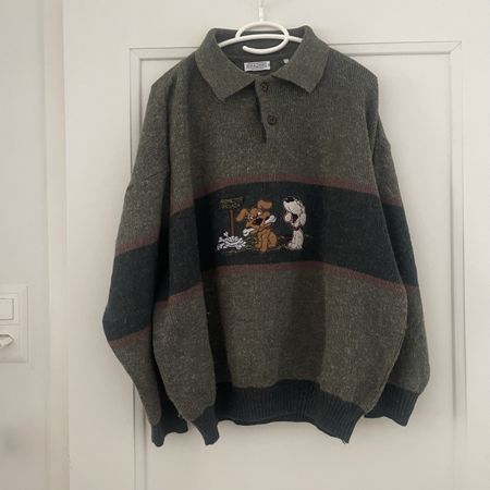 Vintage grüner Strickpullover von Traders Sportswear gr. L