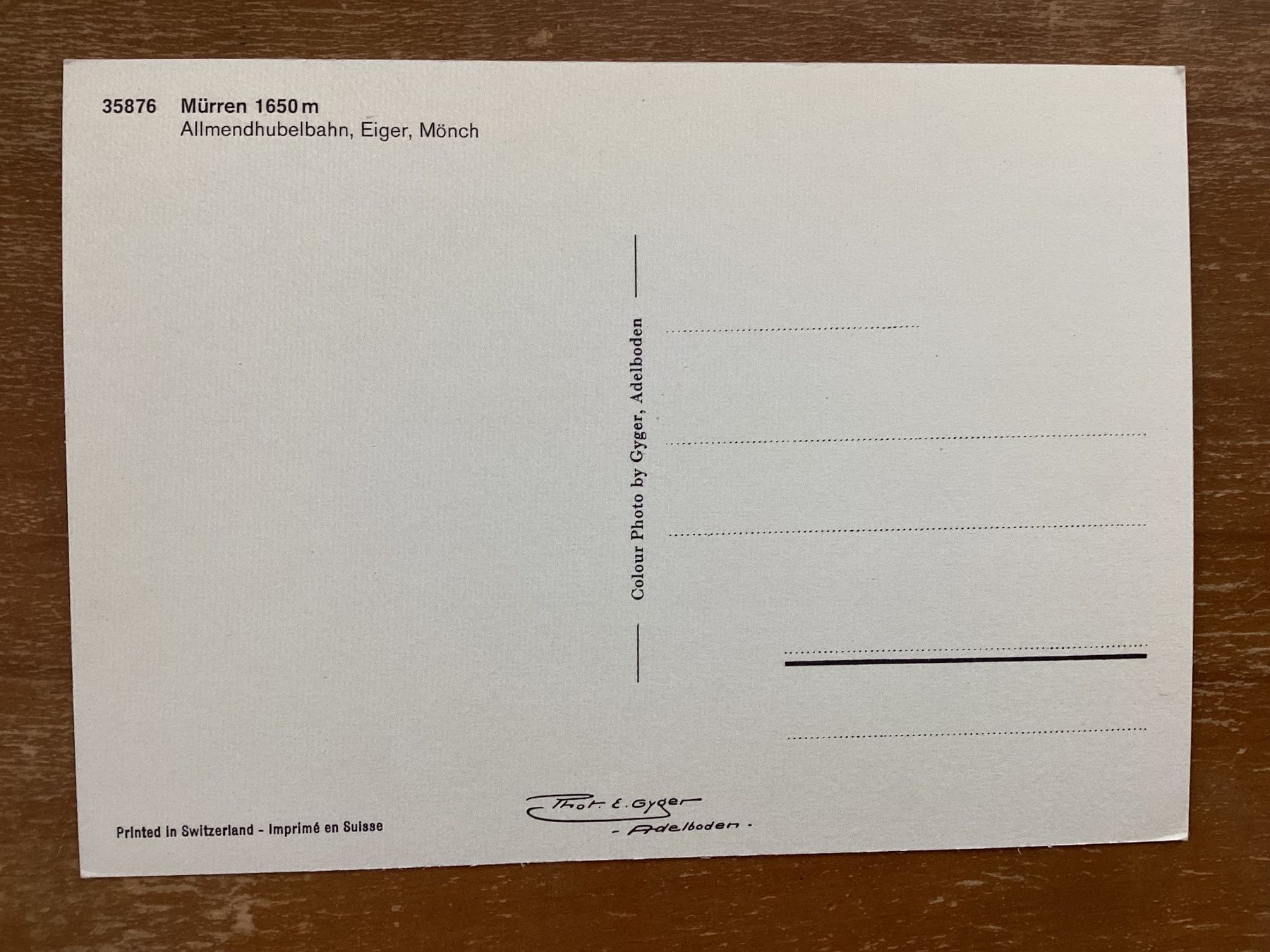 Cartoline postali: AK Mürren. Allmendhubelbahn – Usato da Zürich venduto da tol_b7c7 1