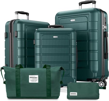 Kofferset 5 tlg Hartschale TSA Reisekoffer Rollen Grün