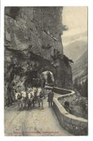 Grimselstrasse (BE/VS) Postkutsche vor Handeggtunnel - 1910