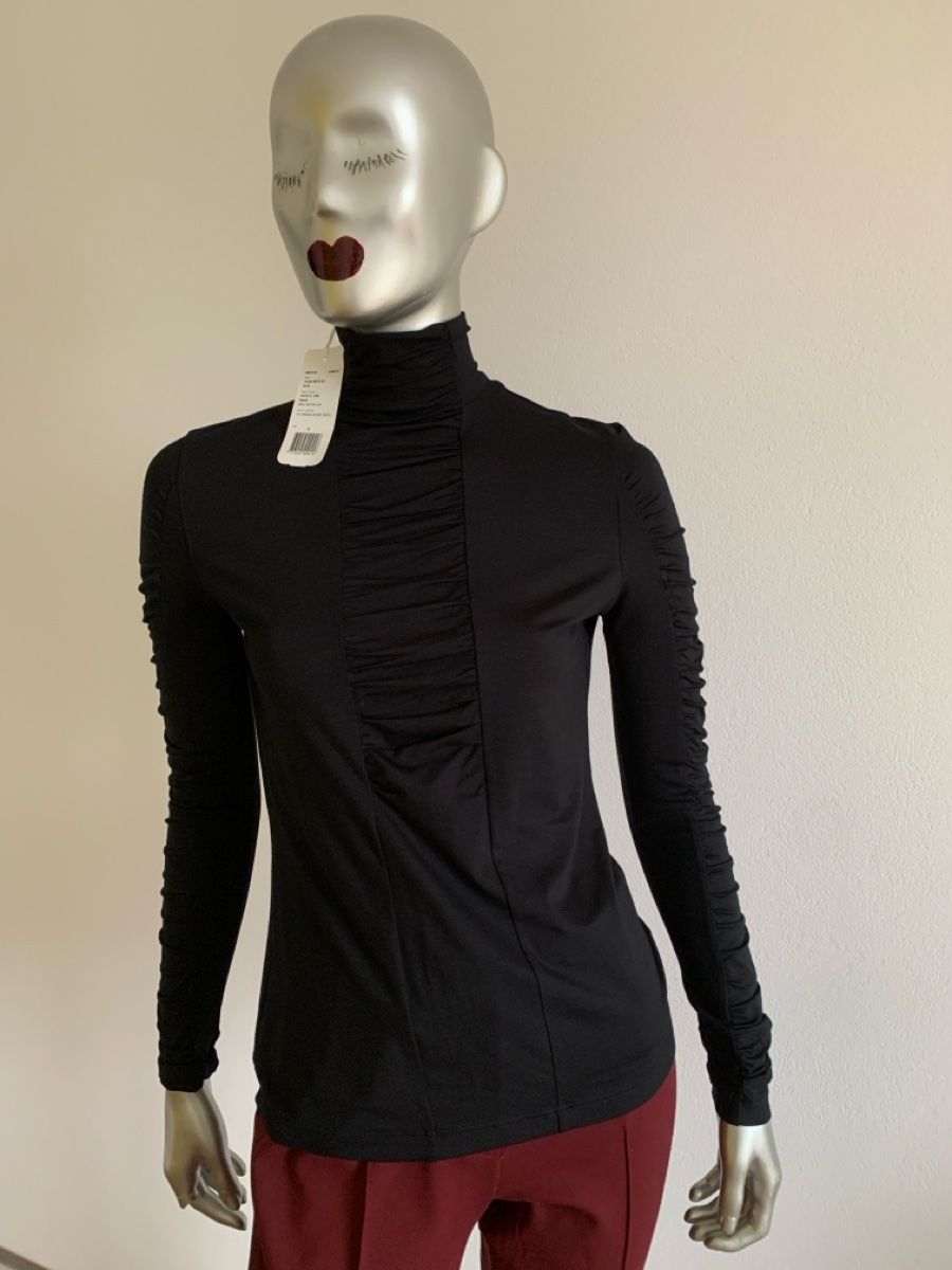 Akris Maglioni & Felpe: AKRIS: OVP/Geraffter Rollkragen-Pullover mit Kaufetikette 38 – Nuovo e nell'imballaggio originale da Luzern venduto da paulablue