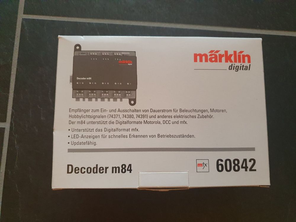 Märklin Décodeur M84 60842 – Compatible Mfx, DCC, Motorola – 8 Relais – Pour éclairage Et Signaux Sur Réseau HO