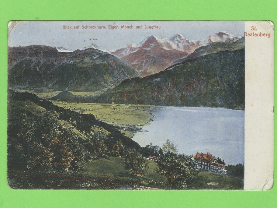 Ansichtskarten: St.Beatenberg, Blick auf Schreckhorn, Eiger, Mönch und Jungf – Gebraucht aus Zürich von t24_de