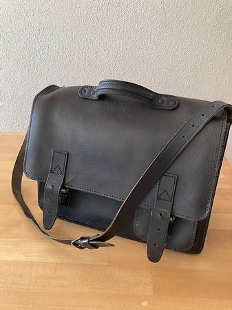 Klassische Leder-Aktentasche/ Umhängetasche Vintage-Stil