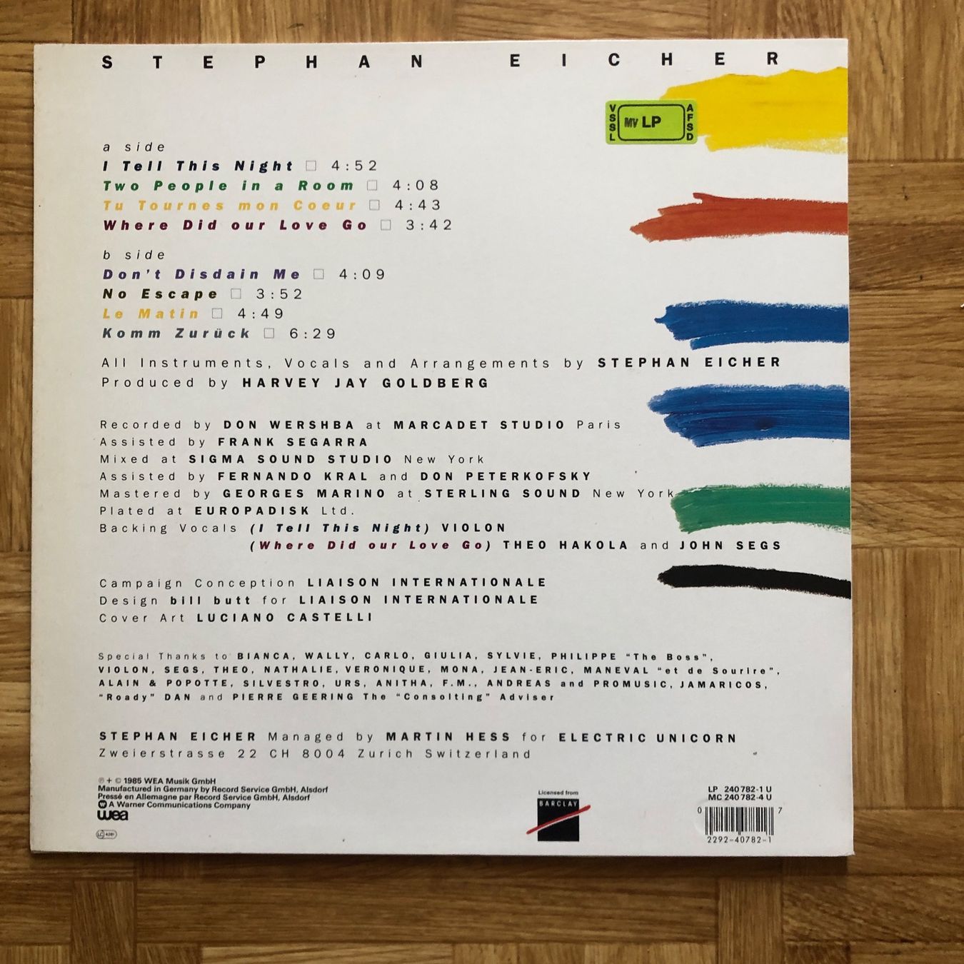 Dischi in vinile: STEPHAN EICHER I TELL THIS NIGTH  LP SCHALLPLATTE – Usato da basel venduto da Lastcall 1