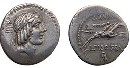 L. Calpurnius Piso frugi, Denier 90 BC