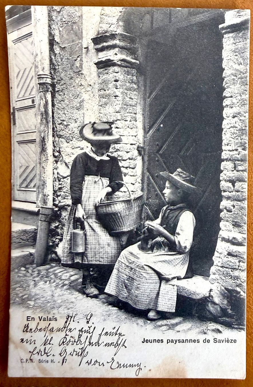 Cartoline postali: Savièse - Jeunes paysannes 1908 – Usato da Lutry venduto da Ediego