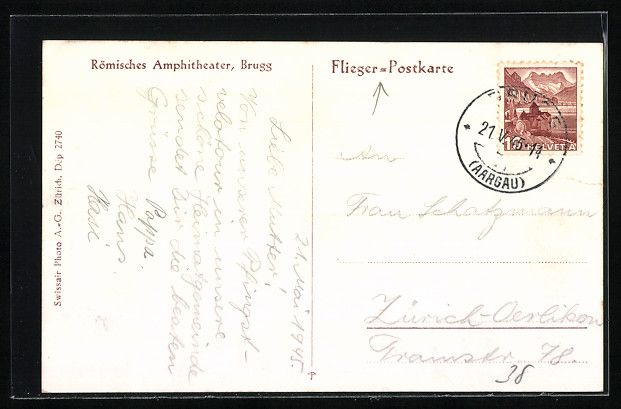 Ansichtskarten: Brugg, Römisches Amphitheater, Luftbild – Gebraucht aus Berlin von bartko-reher 1