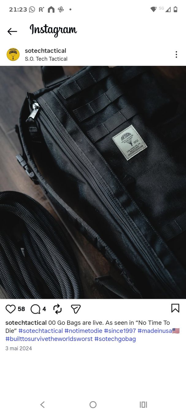 Autres vêtements & accessoires: Sac So-Tech go bag noir, neuf – Neuf (Voir description) à Morens FR par John_Doe_1981