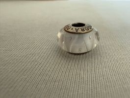 Pandora OriginaCharm Glasperle weiss mit Luftblasen