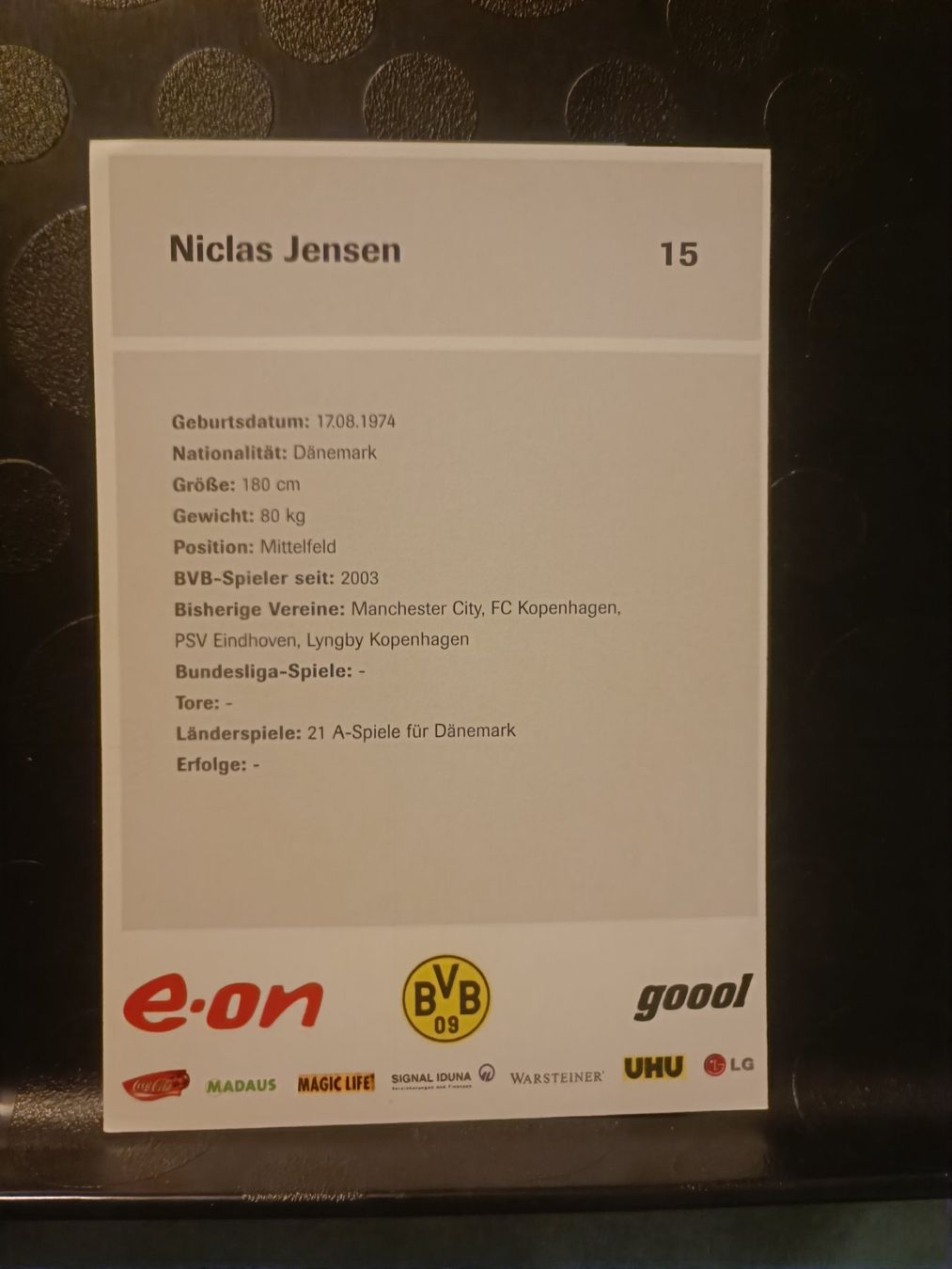 Autografi: Niclas Jensen - BVB - Borussia Dortmund - Handsigniert – Usato da Menziken venduto da Artographs 1