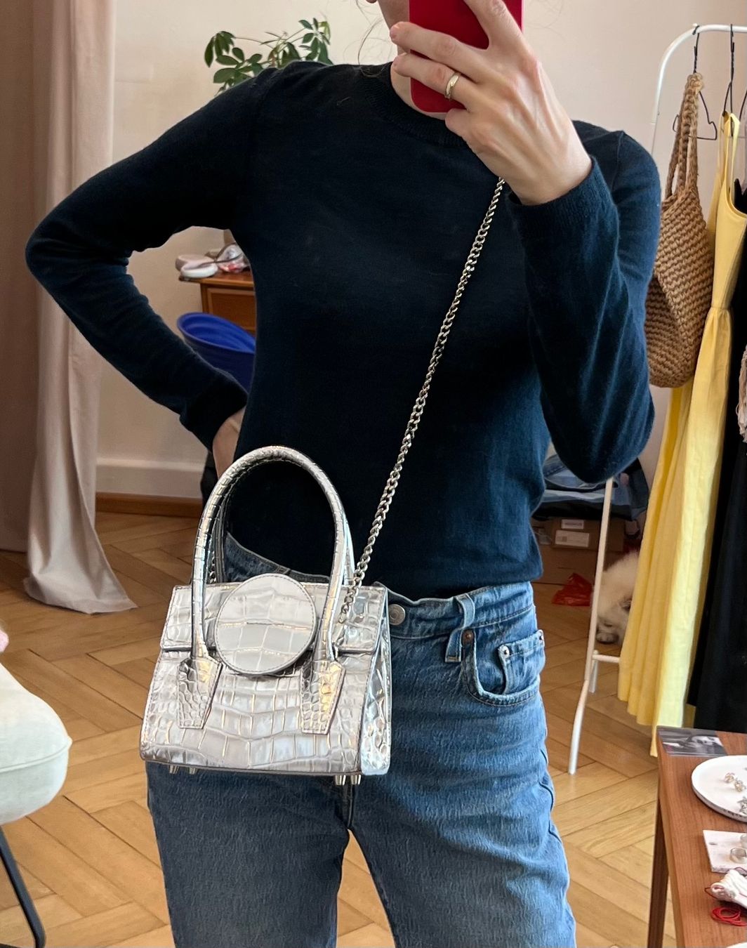 Borse da donna: Silver Croco Mini Bag by Vikele Studio – Nuovo e nell'imballaggio originale da Goldau venduto da Kseniya123