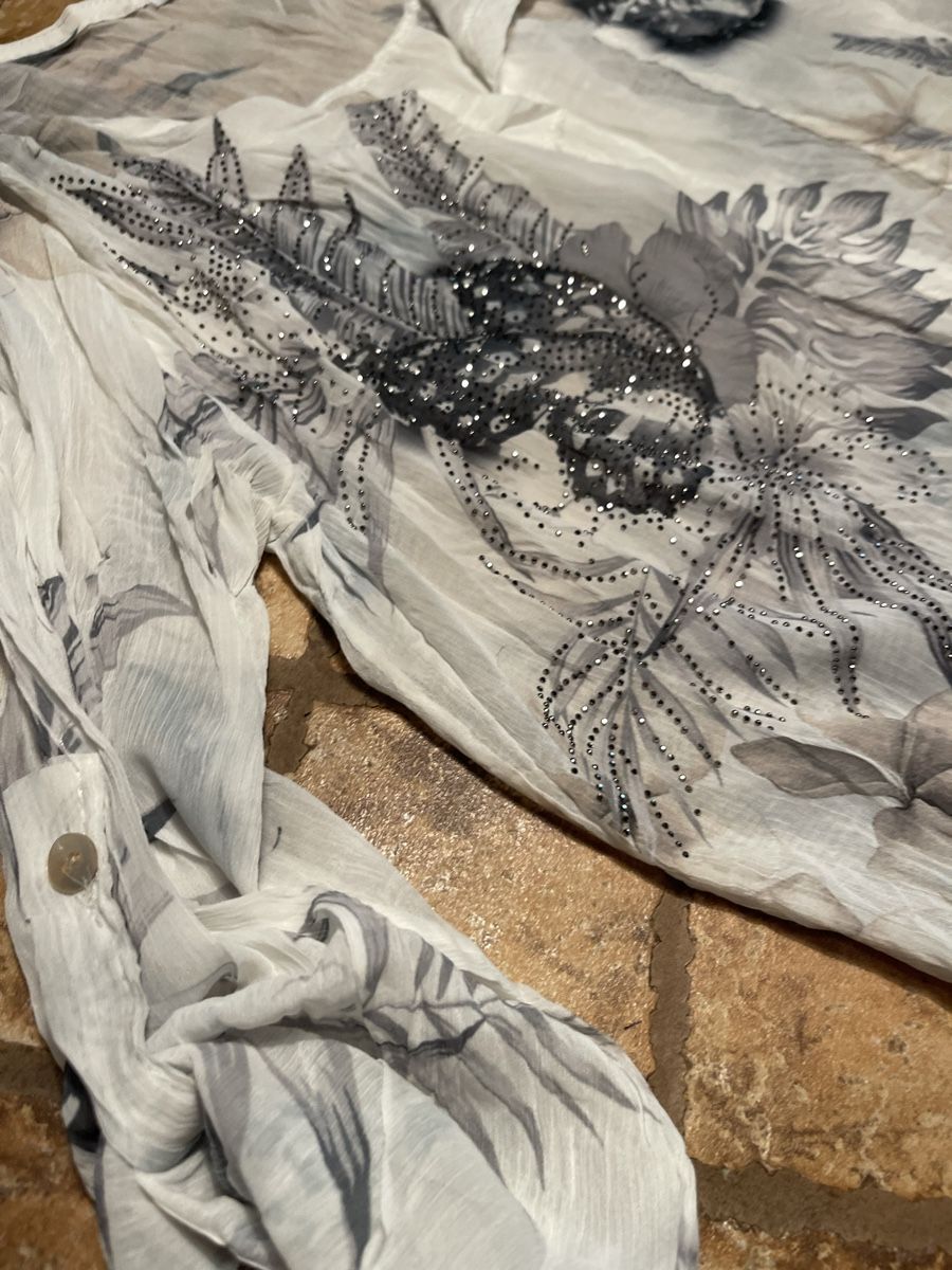 Camicette: Camicia decorato strass-Tg-M/L-chic e elegante – Nuovo (secondo la descrizione) da Gordevio venduto da LanaZimm 6