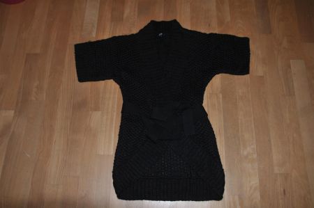 schwarze Strickjacke / Umhang - Gr. S