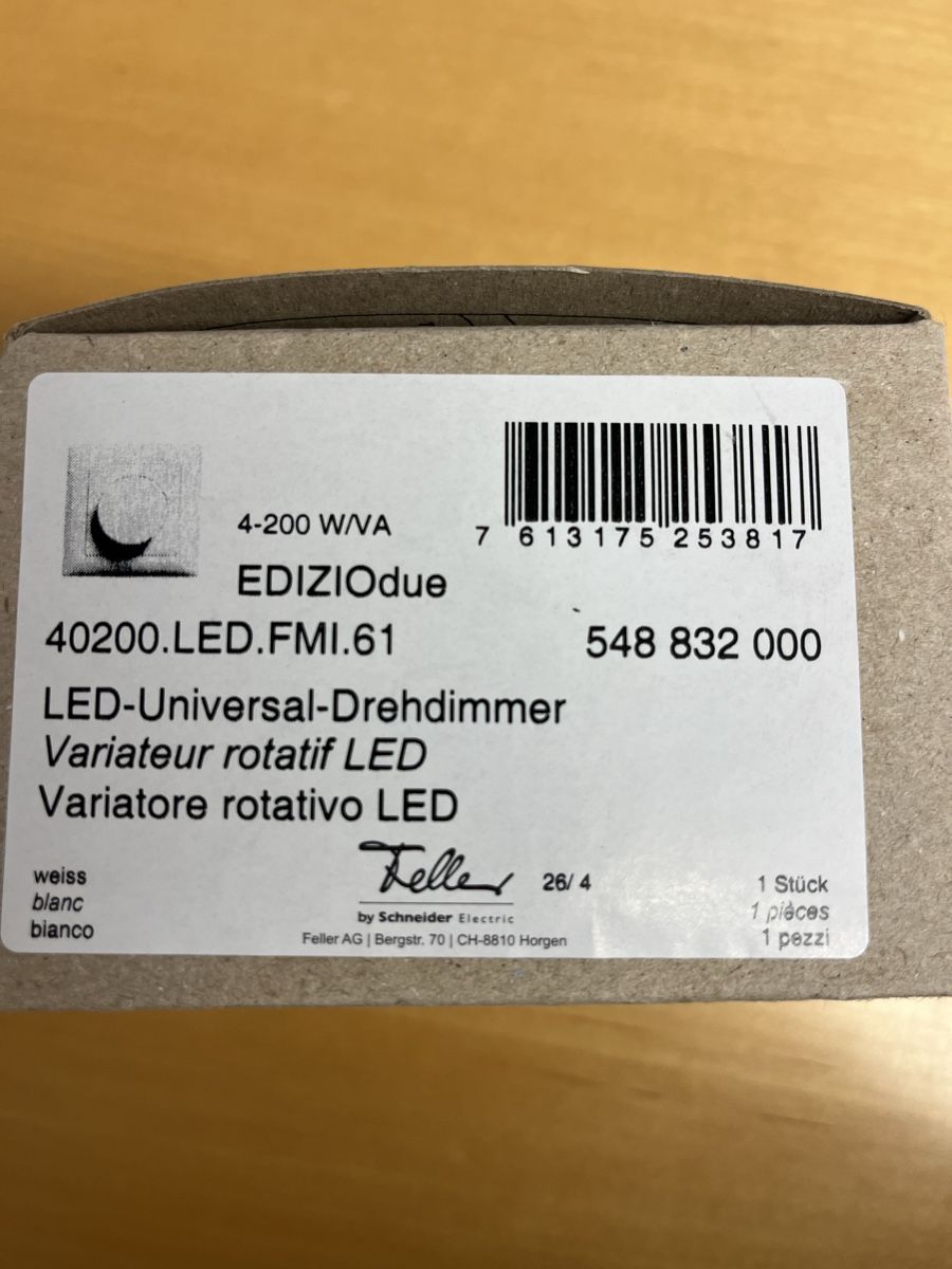 Feller Interrupteurs: Feller Edizio Due Universal Drehdimmer – Neuf avec emballage d'origine à Neerach par fuz_8d7l 6