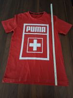 Puma T-Shirt Rot Grösse S mit Schweizer Flagge Motiv