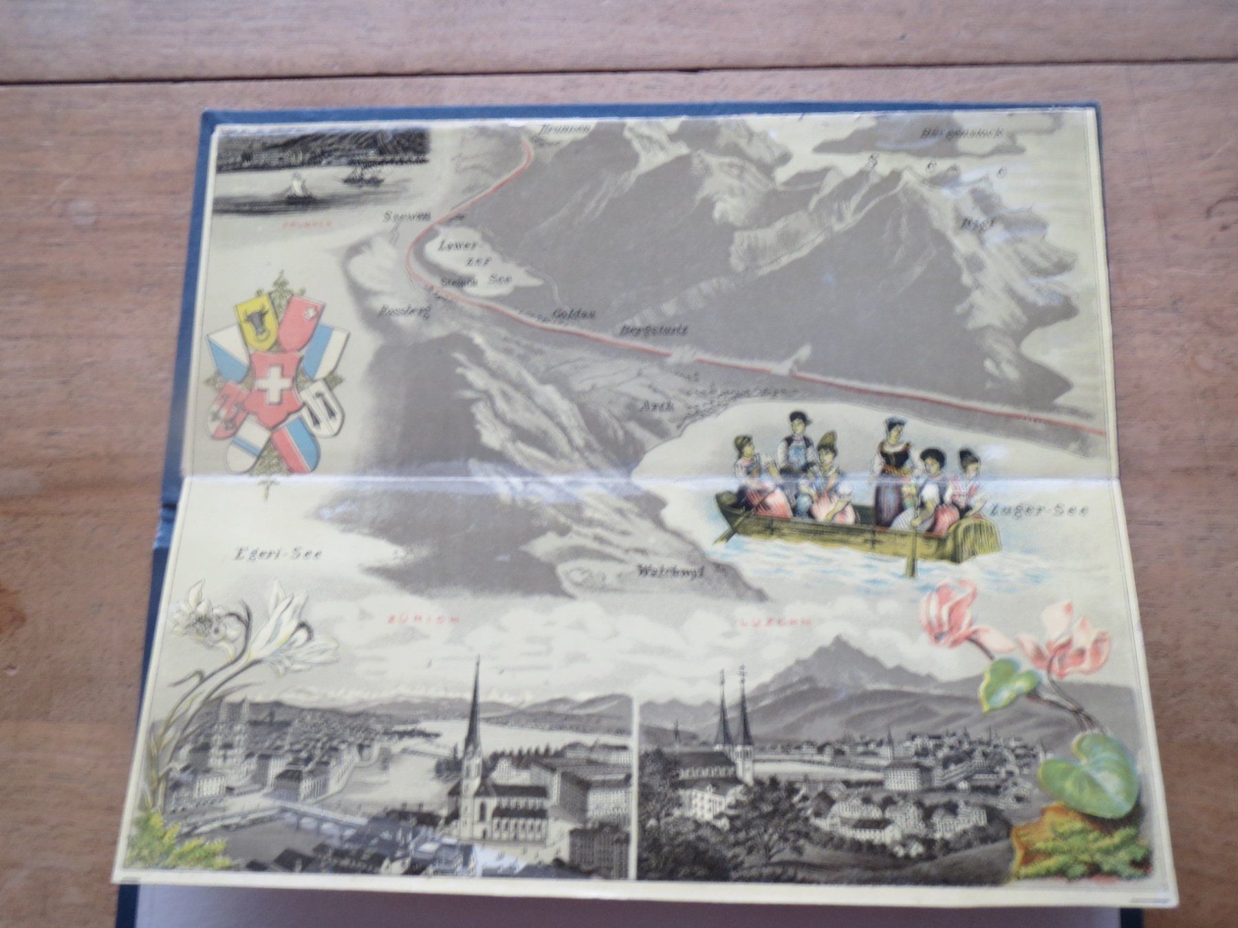 Libri: Panorama Route St. Gotthard, Litho Leporello, antik – Usato da Tagelswangen venduto da Miski 4