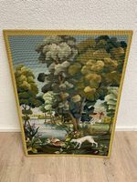Vintage Wandteppich Gobelin Jagdszene mit Jagdhund & Fasanen