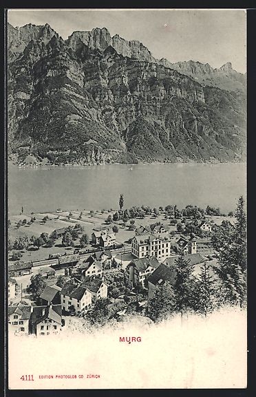 Cartoline postali: AK Murg, Panoramablick auf Ort und See – Usato da Berlin venduto da bartko-reher