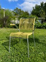 Retro-Gartenstuhl, gelb mit Armlehnen - neu/ungebraucht!