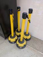 4x Absperrständer / Gurtständer gelb-schwarz