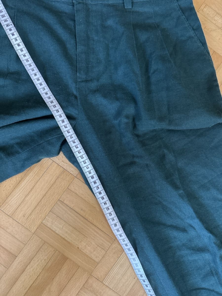 Pantaloni: Dunkelgrüne Leinenhose, Grösse 34 – Usato da Luzern venduto da s_m_6skd 2