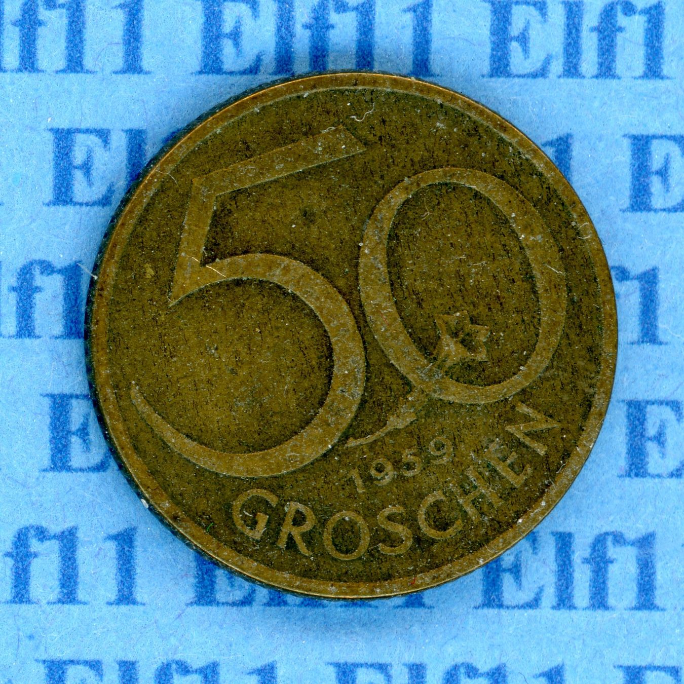 Tutti le monete: ATS___0.50 1959 ss 50 Groschen – Usato da Widnau venduto da Elf11