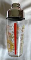 Cocktail Shaker/Schüttelbecher aus Glas, mit Rezeptangaben