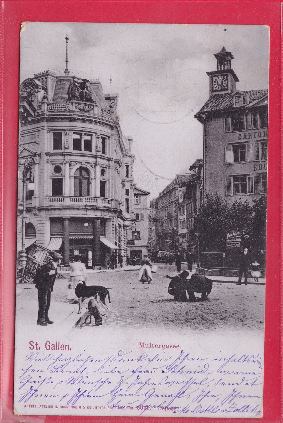 Cartoline postali: ST.GALLEN, MULTERGASSE, 29.12.1900 – Usato da Oberrieden venduto da Gebirgsstelze