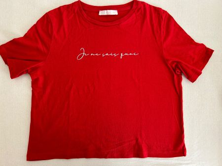 Rotes Crop-Shirt von Mango, Gr. L, "Je ne sais quoi" - NEU