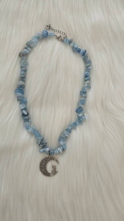 Catenine: Collier aigue marine lune – Usato da Cheseaux-Lausanne venduto da Ana_Gandarinho