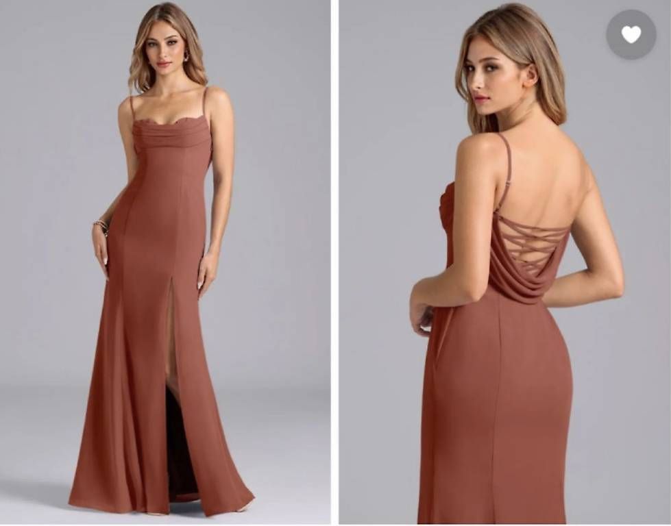 Vestiti: Kleid; rostfarben mit Schlitz und Rückenausschnit – Usato da Münchenstein venduto da NinaK9601 3