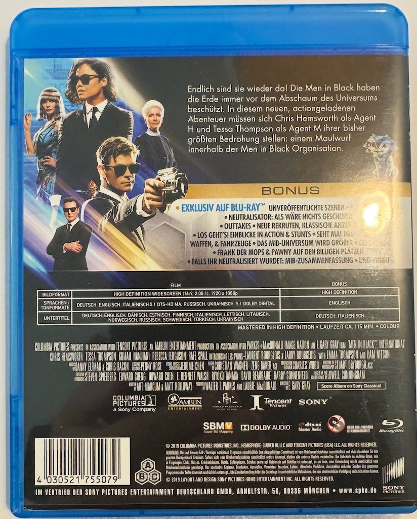 Tutti i DVDs: Blu-ray Disc   MIB INTERNATIONAL - MAN in BLACK – Usato da Wisen venduto da gigisna 2