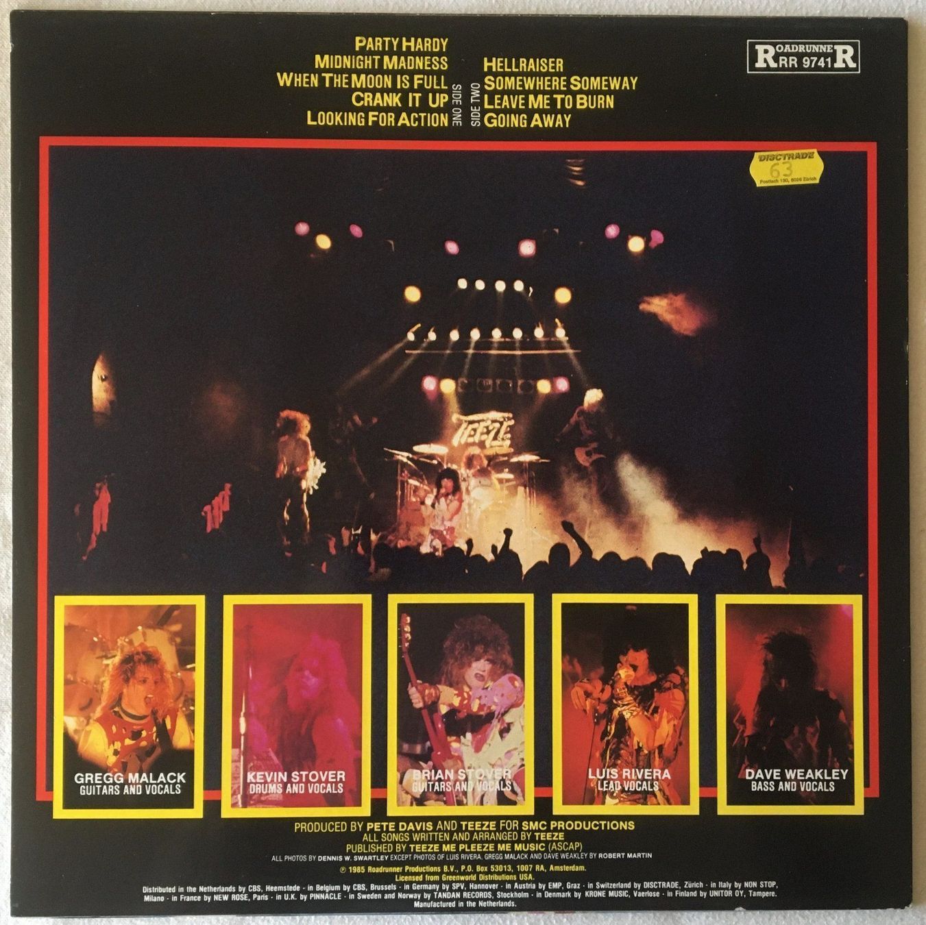 Schallplatten: Teeze -Teeze - LP - 1985 - First Press - Roadrunner Records – Gebraucht aus Uster von Zardodel 1