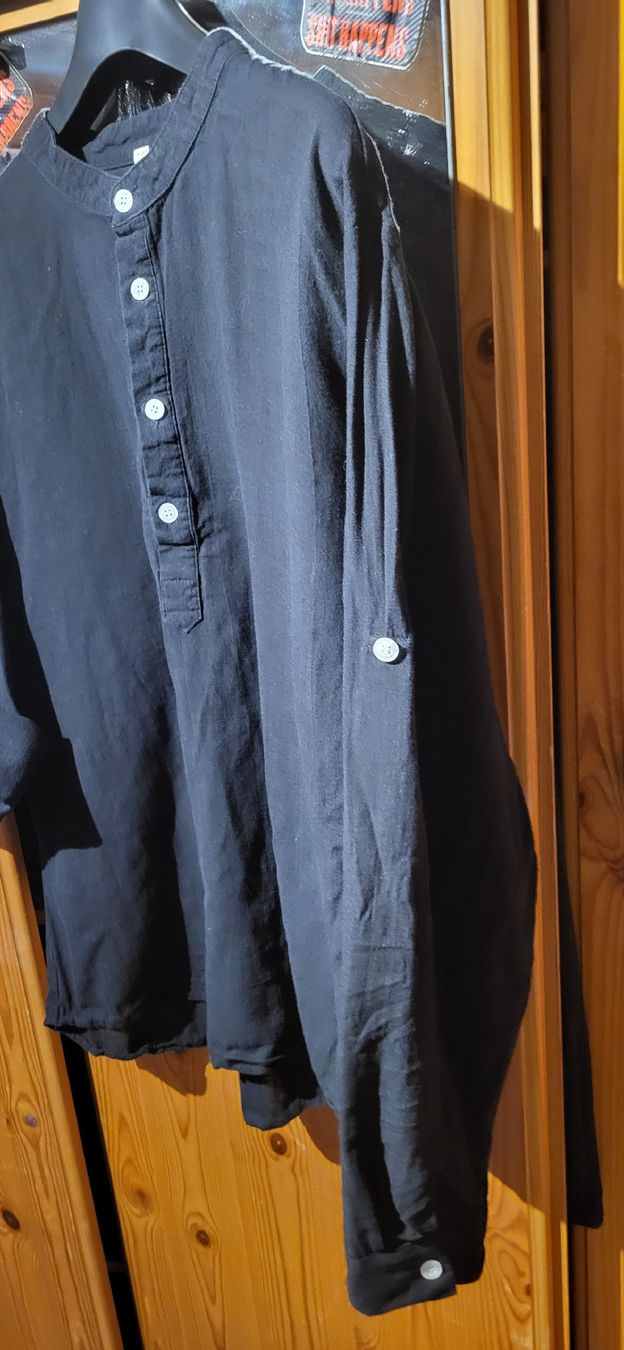 Chemises: Herrenhemd Lang/oder 3/4 arm Schwarz Baumwolle grob. Gr. XXL – D'occasion à Schweizersholz par fuchs06 1