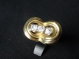Goldring Diamanten 3 Brillanten ca. 0.75 ct Gold 750 18K