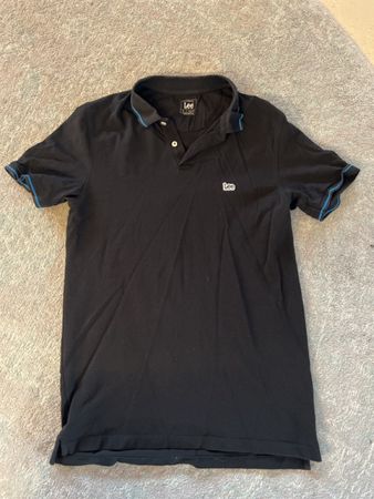 Lee Poloshirt, Schwarz mit blauen Details, Gr.L Regular Fit
