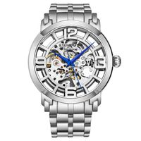 🇺🇸 Herrenuhr ®STÜHRLING Automatik Skelett Silber 5 Bar NEU