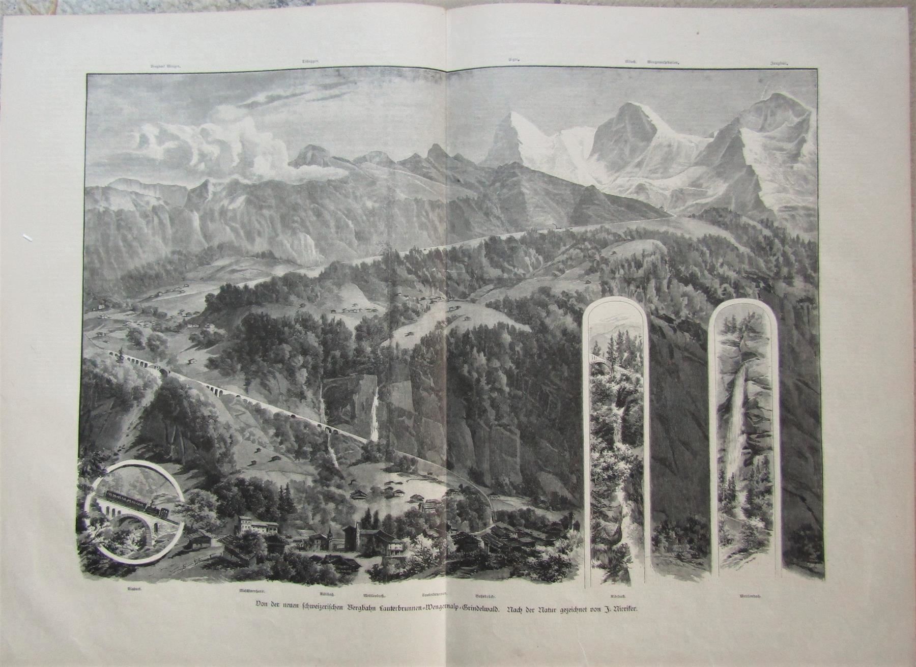 Incisioni: Wengernalpbahn Holzstich 1893 – Usato da Rafz venduto da Helvet32