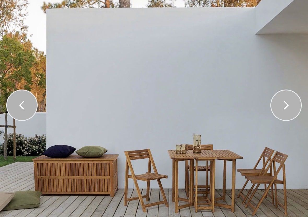 Tischset: WOOD FOLDING GARDEN TABLE AND 4 CHAIRS SET – Gebraucht aus Bern von ell_v8kx 1