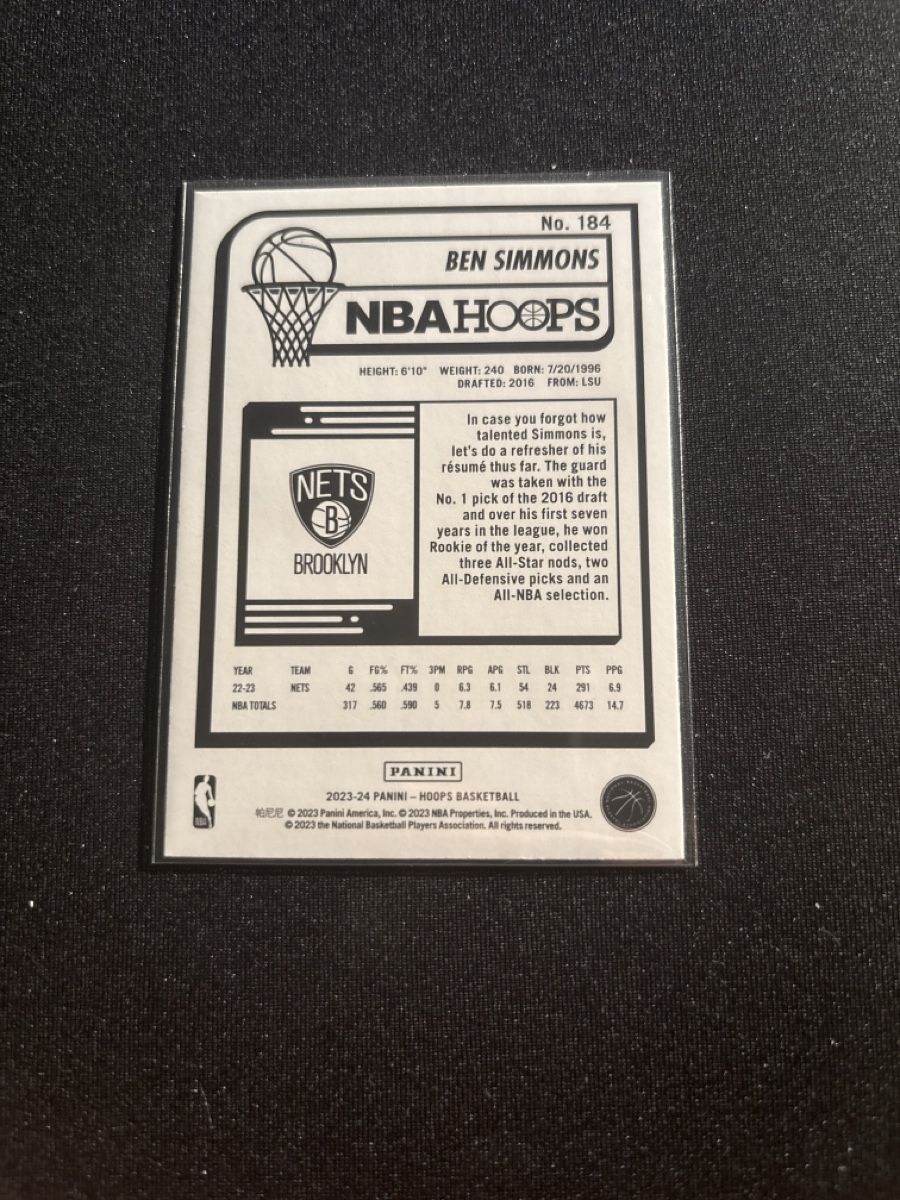 Nba Carte collezionabili: NBA Hoops - Ben Simmons - Brooklyn Nets - Panini – Usato da Kaiseraugst venduto da Baum_12 1