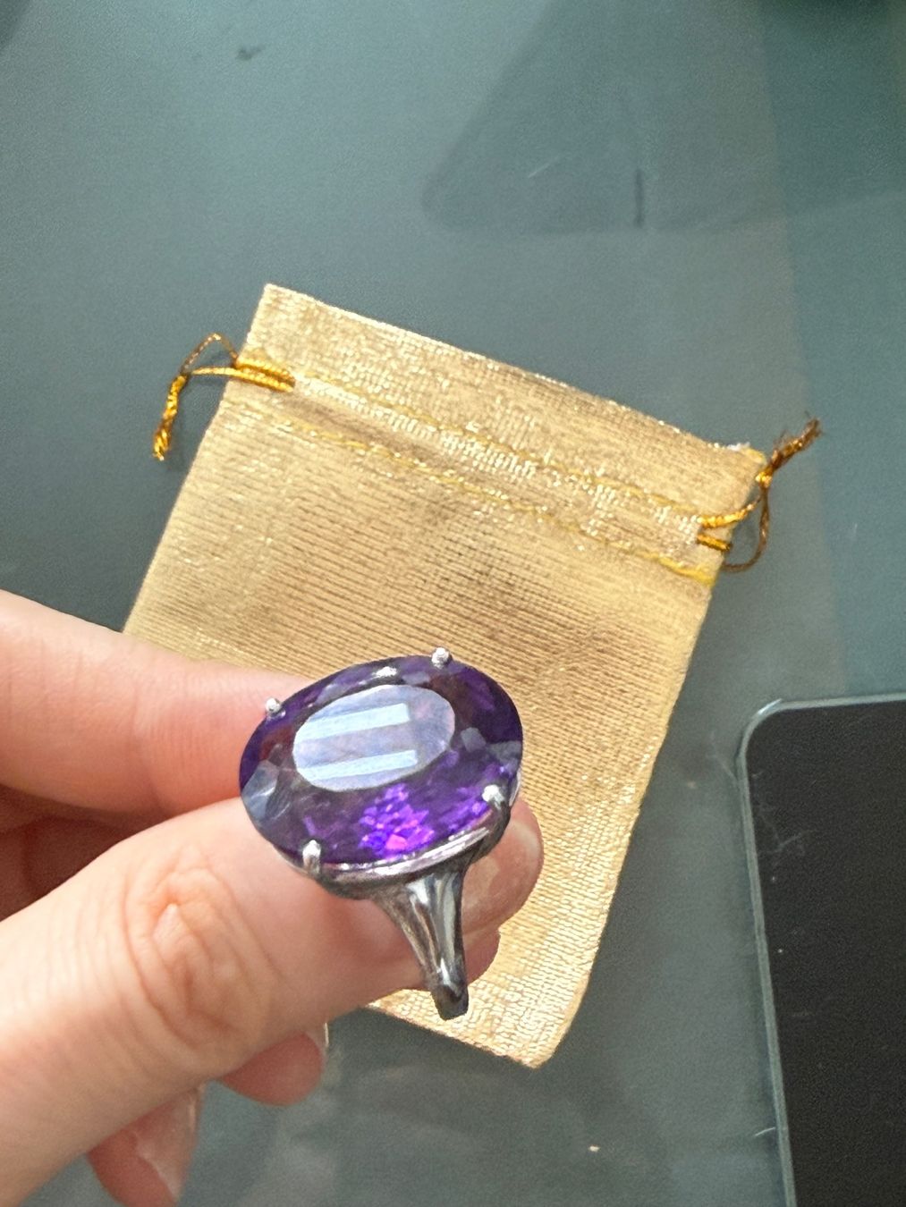 Anelli: 20 CT Amethyst Silver Ring sz 52, new – Nuovo e nell'imballaggio originale da Baar venduto da MariaL07 5
