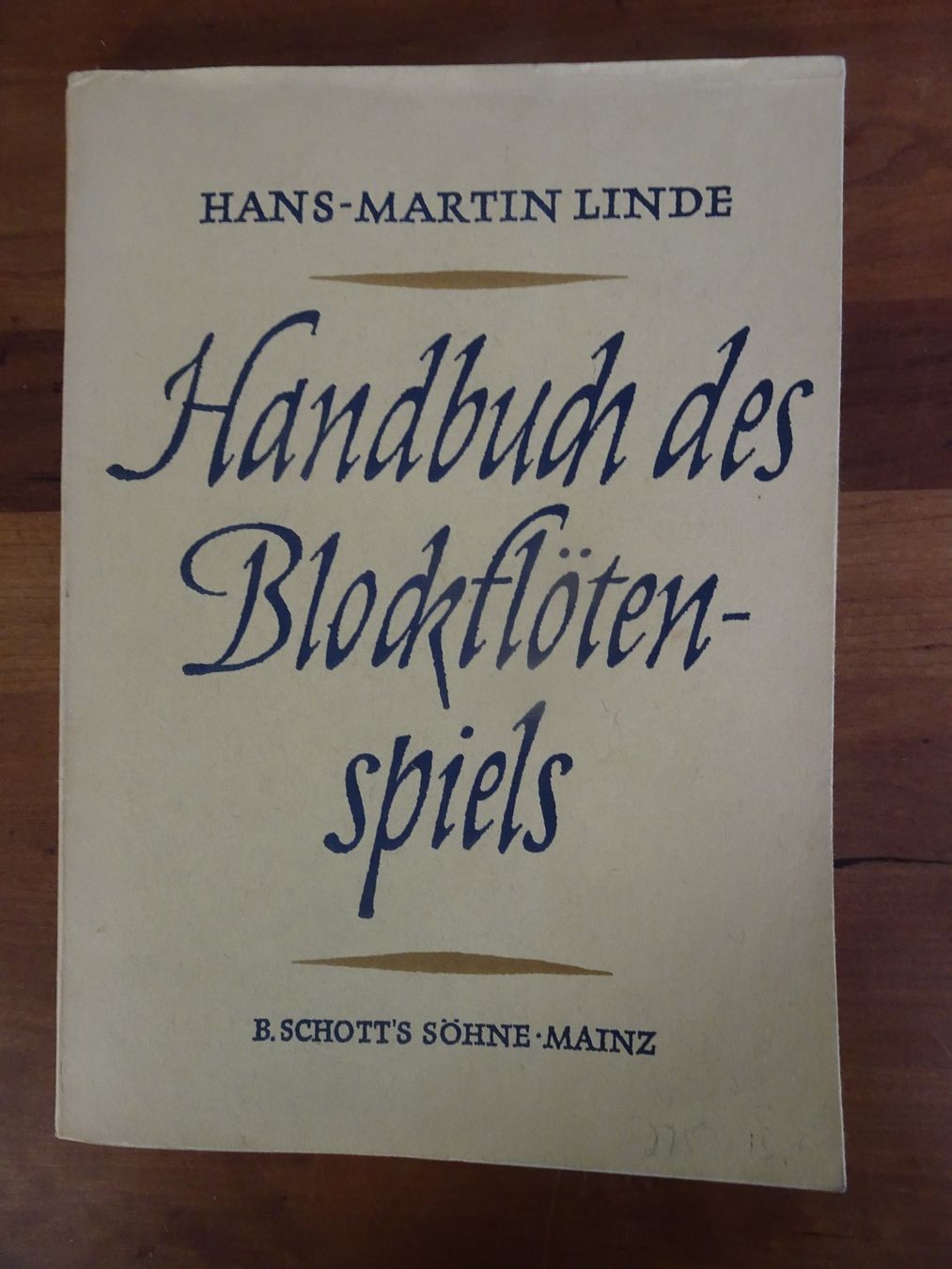 Bücher: Hans Martin Linde, Handbuch des Blockflötenspiels – Gebraucht aus männedorf von purzelchen