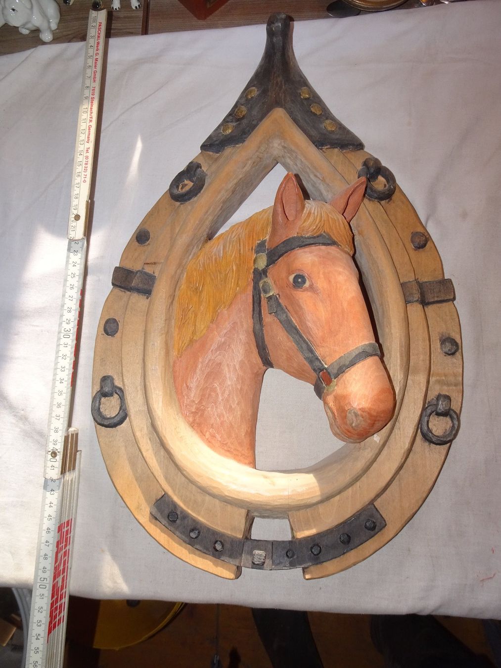 Sculture & Statue: Pferdekopf aus einem Stück Holz geschnitzt – Usato da Bichwil venduto da Silbereule9 4