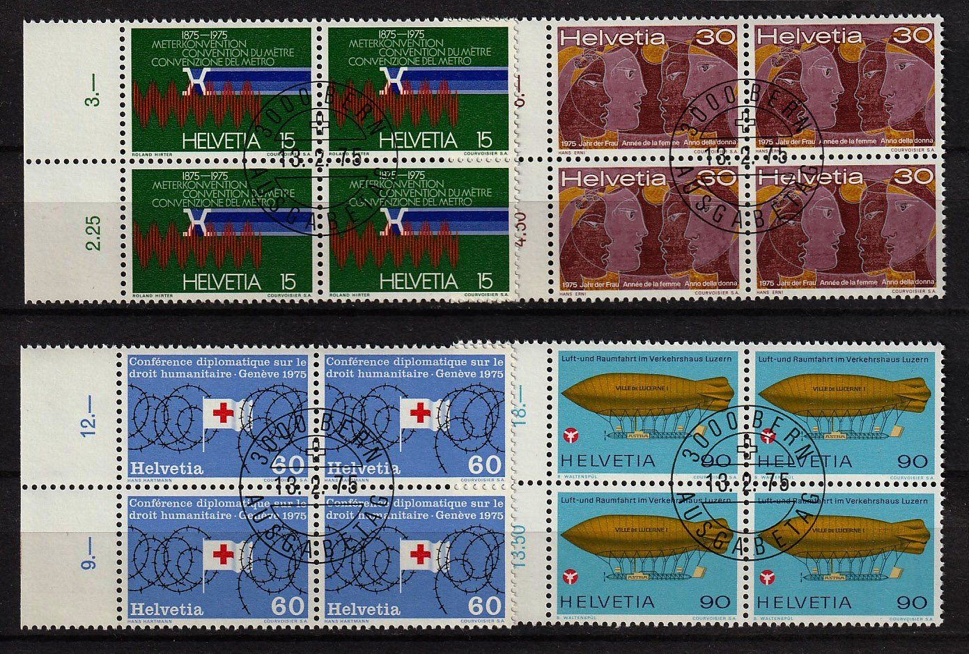 Tutti i francobolli: 1975 4er-Block Serie ETS – Nuovo (secondo la descrizione) da Arlesheim venduto da gaugi43